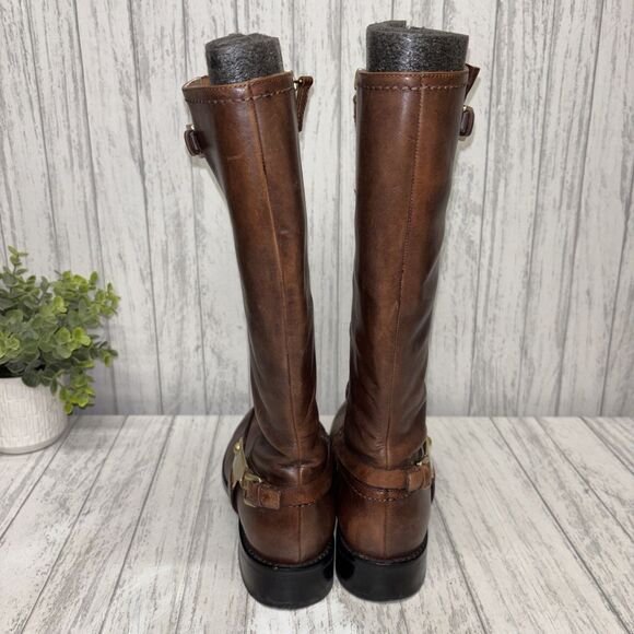 Womens Size 39 US 8/8.5 Ecco Brown Leather Riding Boots - Picture 4 of 9